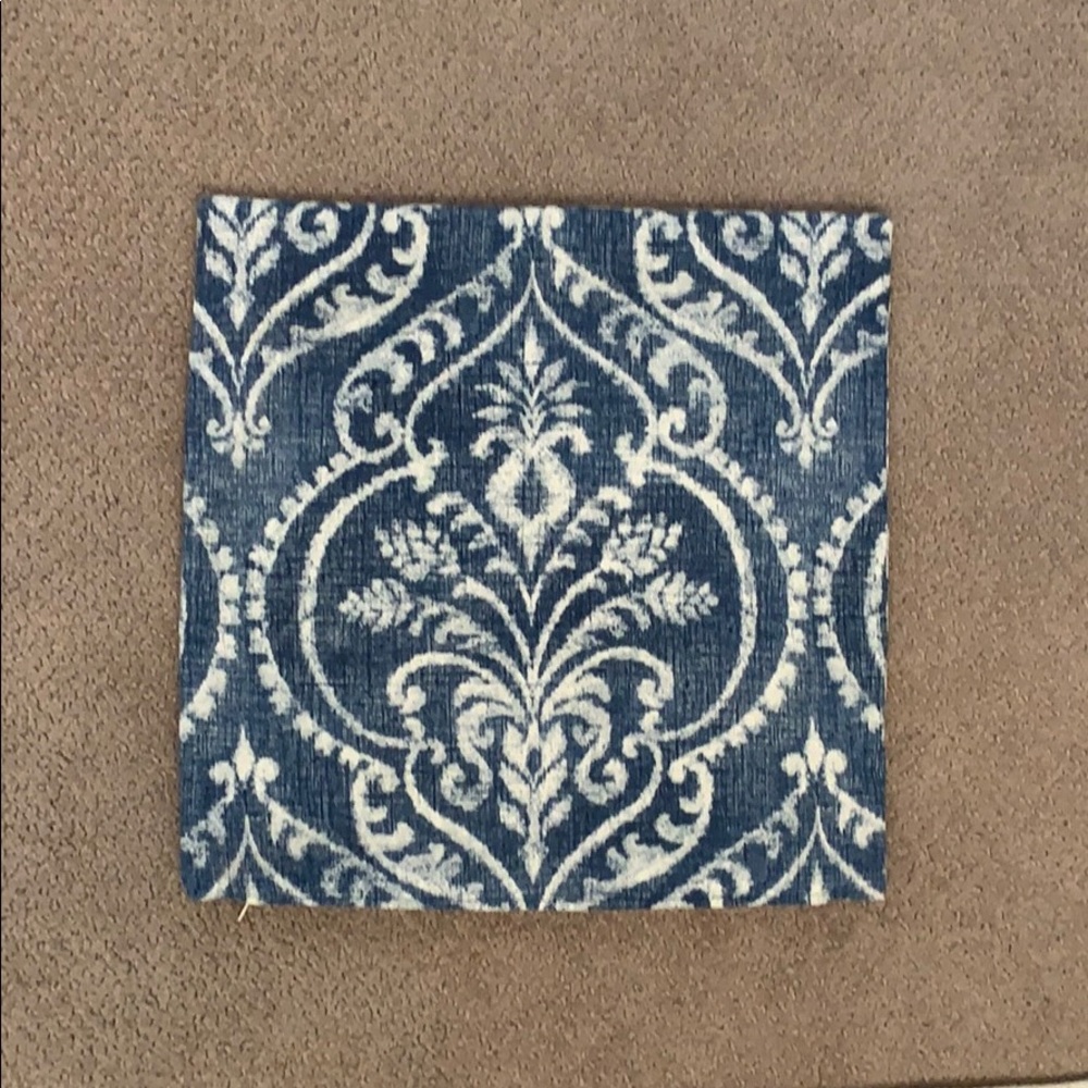 Throw Pillow Cover Blue Damask